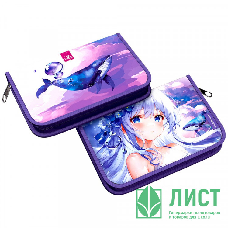 Пенал 1 отделение (ErichKrause) Kawaii Whale 205х135мм арт.60218