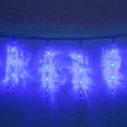 Гирлянда электрическая для дома фигурная 2,5м*20см 24LED "Сосулька" цвет синий (светлый провод) 8режимов арт.183-115