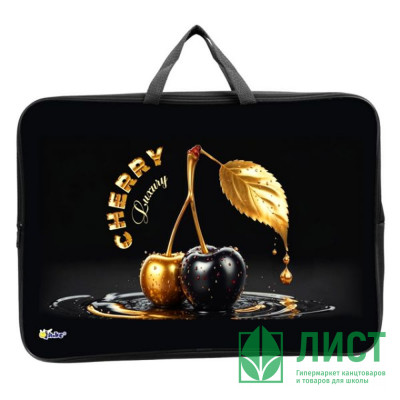 Папка А3 текстиль на молнии ручка-тесьма (ОНИКС) Cherry gold  арт.ПМД 3-20 Папка А3 текстиль на молнии ручка-тесьма (ОНИКС) Cherry gold  арт.ПМД 3-20