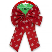 Украшение декоративное "Бант со звёздами" 17*21см цв.красный арт.88484