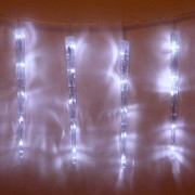 Гирлянда электрическая для дома фигурная 2,5м*50см 40LED "Сосулька" цвет белый (светлый провод) 8режимов арт.183-124