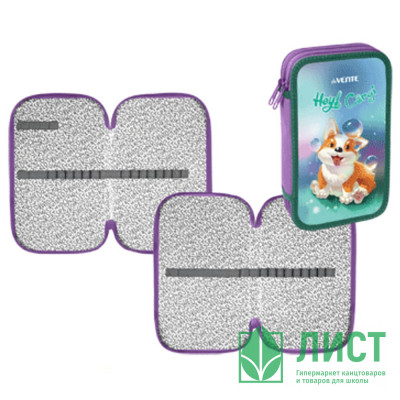 Пенал 2 отделения (deVente) 205х120мм Hey Corgi тиснение фольгой арт. 7012302 Пенал 2 отделения (deVente) 205х120мм Hey Corgi тиснение фольгой арт. 7012302