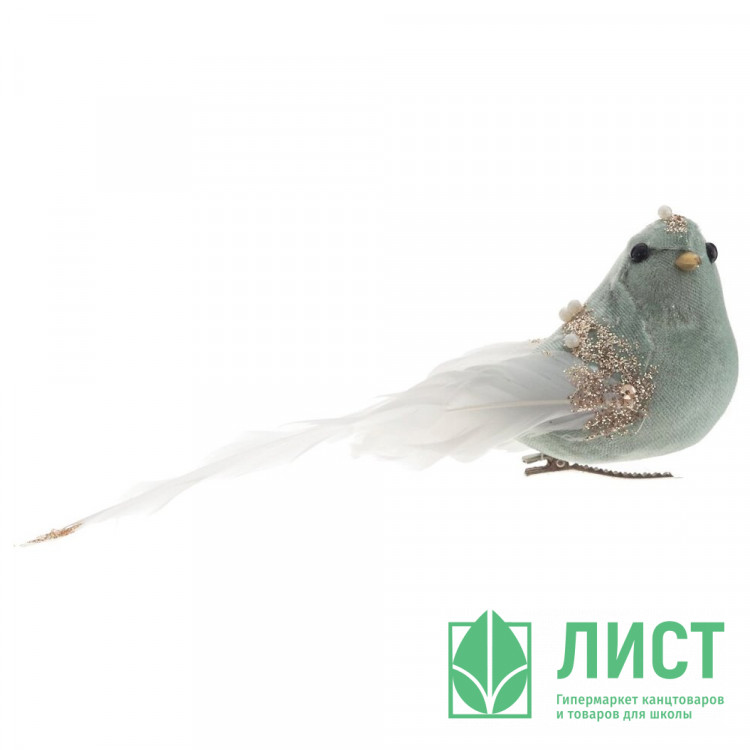 Украшение декор. на клипсе "Птичка" 00см цв.мятный арт.791055