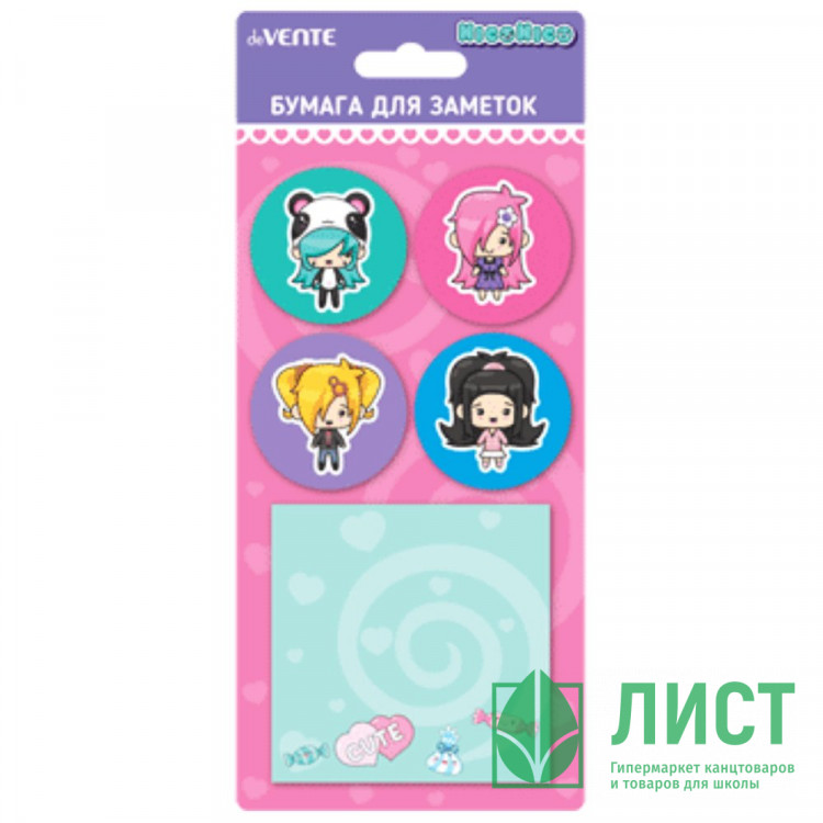Клейкая бумага д/заметок 45*45 и 75*75 5*20 листов deVENTE НикоНико (NicoNico:-)) арт.2010212