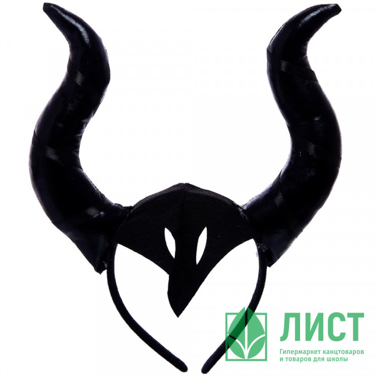 Ободок карнавальный "Дьяволёнок" цв.черный арт.776-355