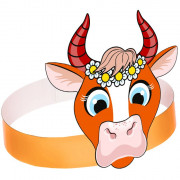 Маска карнавальная картон "Коровка с венком" арт.4881650