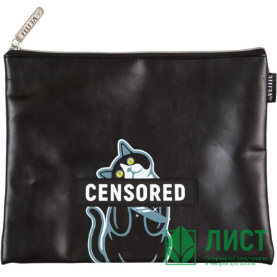 Папка школьная для тетрадей А5 на молнии кожзам (deVENTE) Censored арт.8053533 Папка школьная для тетрадей А5 на молнии кожзам (deVENTE) Censored арт.8053533