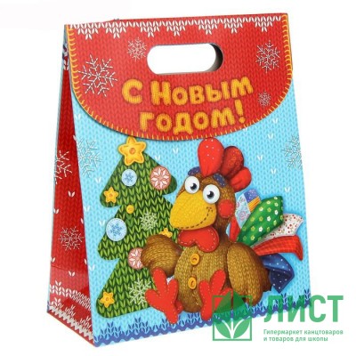 Пакет подарочный 26*32см бумаж. Вязанный петушок арт.1313833 Пакет подарочный 26*32см бумаж. Вязанный петушок арт.1313833
