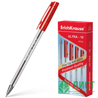 Ручка шар. проз.корп. (ErichKrause) ULTRA L-10 красный, 0,7мм, игла арт.39433 (Ст.12) Ручка шар. проз.корп. (ErichKrause) ULTRA L-10 красный, 0,7мм, игла арт.39433 (Ст.12)