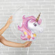 Шар воздушный в шаре 18см Единорог розовый арт.3728309