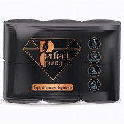 Бумага туалетная 3-сл втулка 6рул/уп 20м Perfect Purity черная