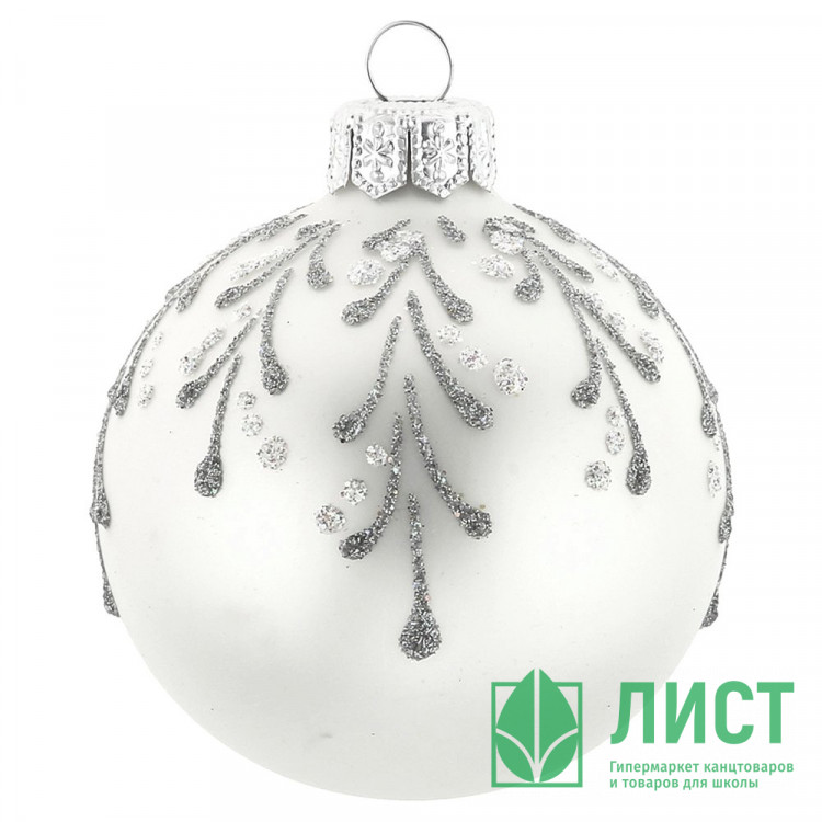 Шар стекло 8,5см "Заснежанная ветвь 1" п/у арт.КУ-85-194148/1