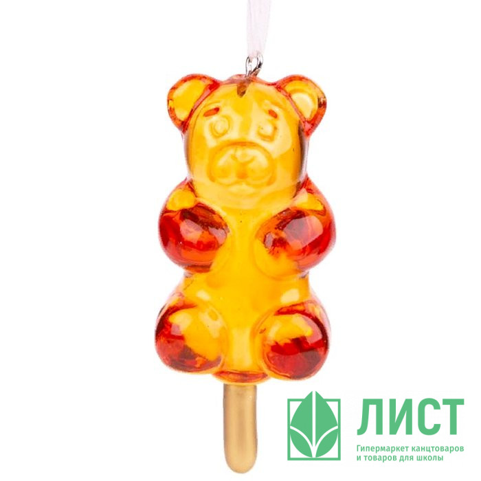 Украшение декоративное стекло 09см Мишка" арт.87241