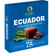 Шоколад "OZera" 90г "Ecuador" горький, содержание какао 75% арт.687
