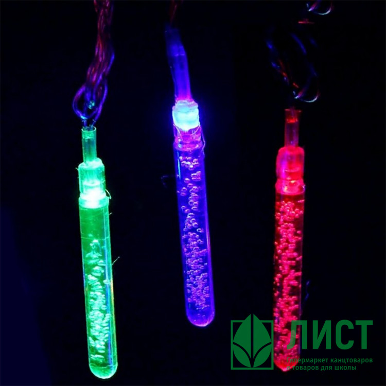 Гирлянда электрическая для дома фигурная 05м 20LED "Льдинка" цвет мульти (светлый провод) (можно соединять) арт.183-0065