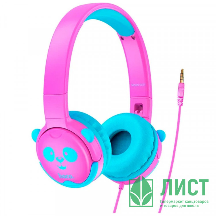 Наушники HOCO W31 цв.розовый (панда)