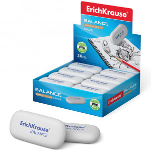 Ластик (ErichKrause) Баланс (Balance) 50*23*9мм белый арт.34638