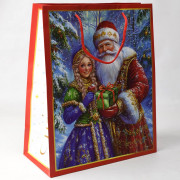 Пакет подароч. бумаж. 26*32см "Дед Мороз и Снегурочка" арт.95735FE