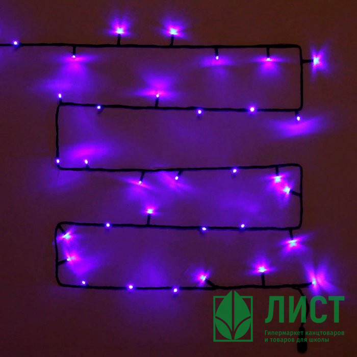 Гирлянда электрическая уличная точечная 07м 80LED цвет синий (темный провод) 8режимов артемный 183-129