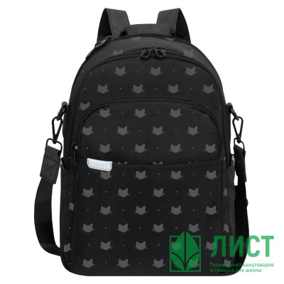 Рюкзак для девочки (Grizzly) арт.RD-546-3/1 черный - черный 29х37,5х15 см Рюкзак для девочки (Grizzly) арт.RD-546-3/1 черный - черный 29х37,5х15 см