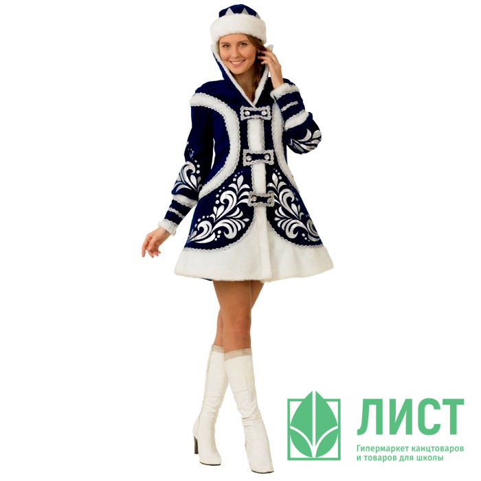 Костюм взрослый Снегурочка Купеческая (шуба,шапка) р.44-48  арт.162-44-48